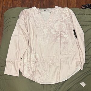 Chic Floral Women's Blouse - Cream